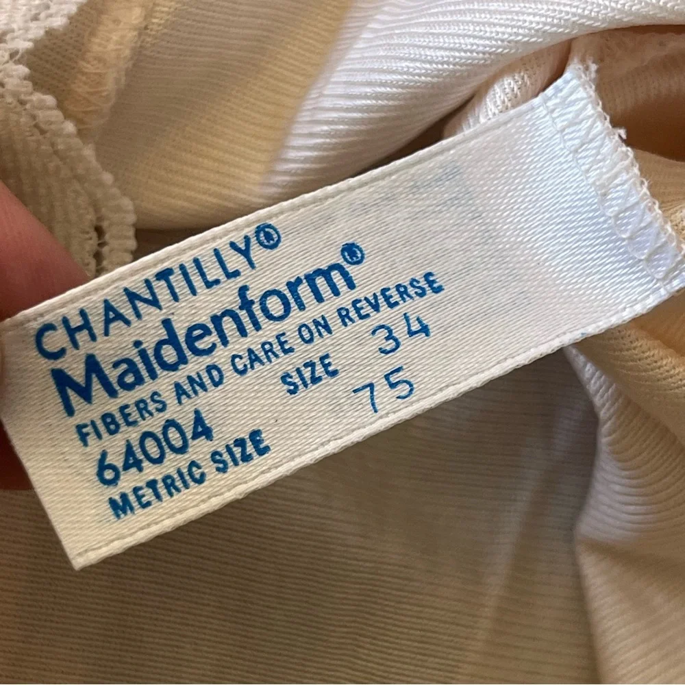 Vintage Made in USA Maidenform Cream Camisole Lace Detail union made size 34 - Picture 3 of 8